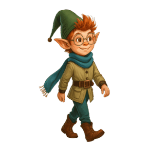 Lutin inventeur Crafouille créant des solutions pour comprendre les mathématiques