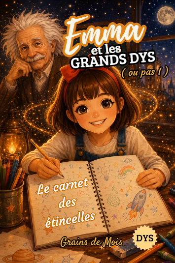 couverture carnet des étincelles lié au livre emma et les grands dys ou pas - l'etincelle d'albert
